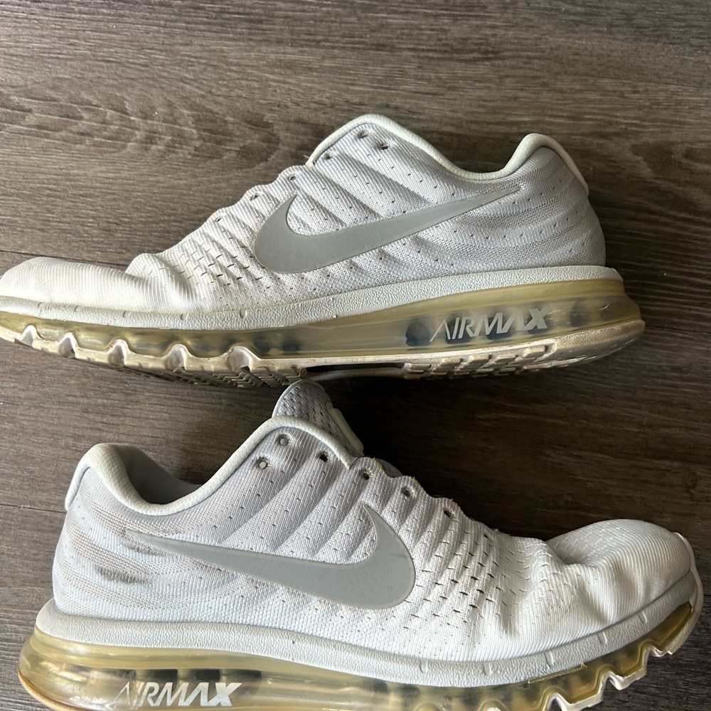 Nike Air Max White and Gray Running Shoes size 14